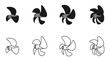 © Zhee-Graphic - ship propeller icon set. side view ship propellers vector isolated on white background.