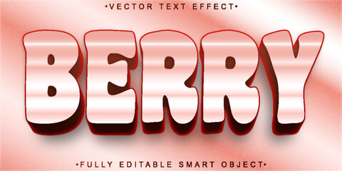 Poster - Cartoon Rose Berry Vector Fully Editable Smart Object Text Effect