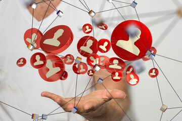 Poster - team - internet net and data digital concept
