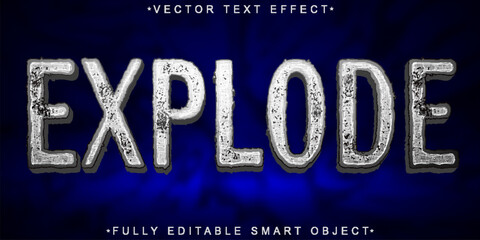 Poster - Silver Explode Vector Fully Editable Smart Object Text Effect