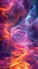 Poster - Mesmerizing Abstract Art of Vibrant Fire with Dynamic Shapes and Captivating Fluid Movements