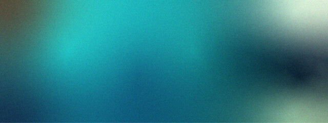 Poster - Abstract blue grainy vibrant blurred gradient color flow. Glowing noise texture with  rough, grain, noise, and bright spots. Glowing light blurred colors poster backdrop design.