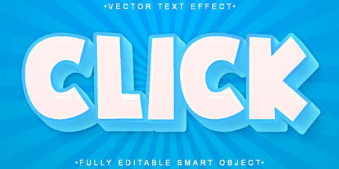Aufkleber - Blue Social Media Click Vector Fully Editable Smart Object Text Effect