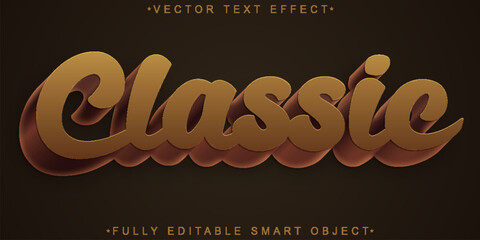 Poster - Brown Old Classic Vector Fully Editable Smart Object Text Effect