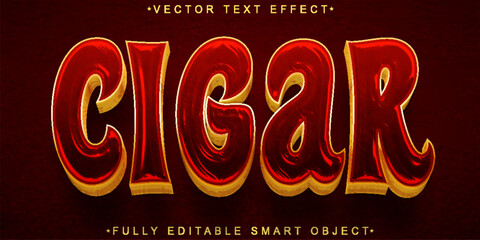 Canvas Print - Luxury Rich Man Cigar Vector Fully Editable Smart Object Text Effect