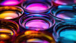 © VikaKa - Closeup of optical lenses, each with their own unique color gradient and reflection