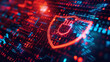 © VikaKa - A futuristic digital shield icon on a glowing computer screen