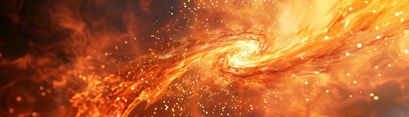 Poster - Mesmerizing Fiery Spiral   Captivating Abstract Fire Concept with Vibrant Energy and Dynamic Motion