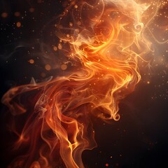 Poster - Blended Fire and Metal Elements Symbolizing Intensity and Strength