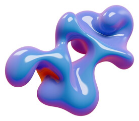 Wall Mural - PNG 3d render of abstract fluid shape represent of basic shape confectionery balloon sweets.