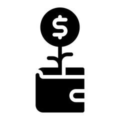 Canvas Print - save money glyph icon