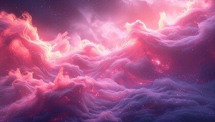background with stars and clouds illustration pink colour