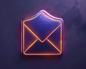 Poster - fortified email icon with shield symbolizing protected digital communication