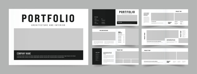 Wall Mural - landscape architecture portfolio template and real estate brochure design.