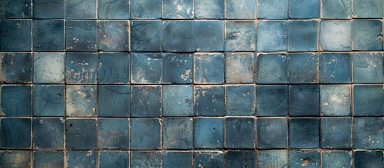 Aufkleber - Old blue tile for background. with copy space image. Place for adding text or design