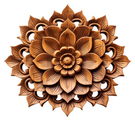 Poster - PNG A lotus wood art flower.