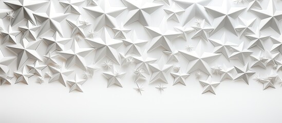Poster - White background with star-patterned paper, providing ample copy space image.