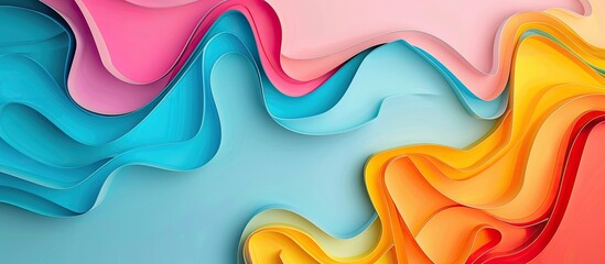 Poster - Colorful abstract paper art background with a clean blank space for text or images, perfect as a copy space image.