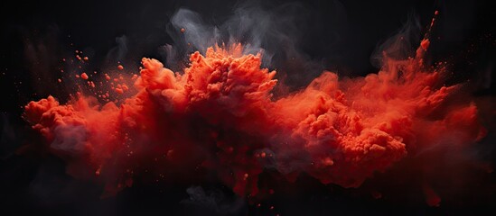 Aufkleber - Capture the dynamic freeze frame of black powder exploding or dispersing against a backdrop, creating an abstract and visually striking copy space image.