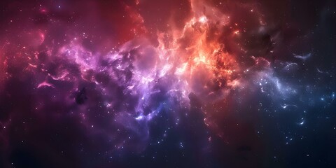 Wall Mural - vibrant space galaxy nebula background with stars and cosmic elements. concept space, galaxy, nebula
