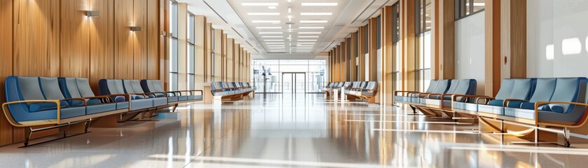 Wall Mural - Modern hospital waiting area with seats 