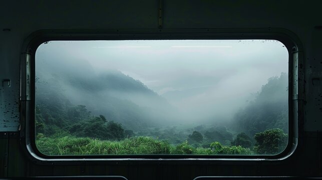 As the train emerges from the fog the landscape comes alive again revealing its hidden beauty.