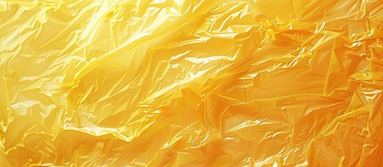 Poster - Abstract yellow texture with copy space image, featuring a plastic bag creating a unique yellow background.
