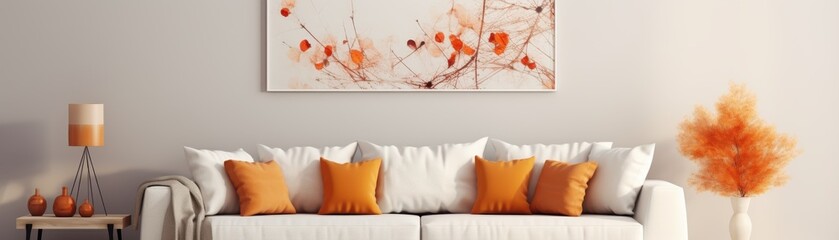 Wall Mural - Modern Living Room with White Couch