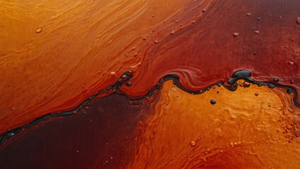 Canvas Print - Abstract orange liquid paint background