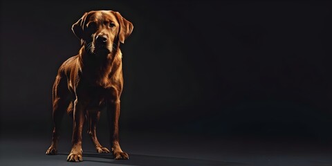 Wall Mural - Adorable Brown Labrador Retriever Standing Alone on a Plain Background - A Cute, Friendly, and Loyal Pet. Concept Pets, Dogs, Labrador Retriever, Cute Animals, Animal Photography