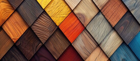 Poster - Inspiration for interior design using wood color samples with a blank space for images.