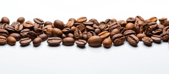 Aufkleber - Coffee beans on a white background with copy space image.