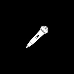 Sticker - Microphone icon isolated on dark background