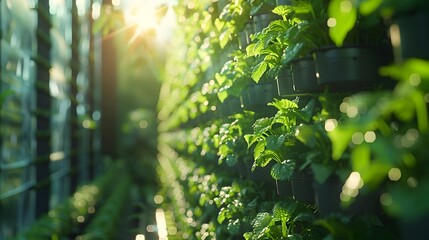 Poster - Sustainable Vertical Farm Powered by Renewable Energy Sources Eco Friendly and Technologically Advanced Urban Agriculture Concept