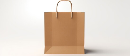 Wall Mural - Isolated paper shopping bag for design projects with copy space image on a white background.