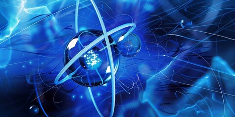 Poster - Light Atom in Blue