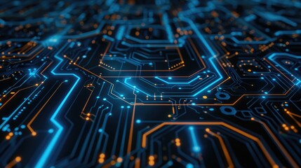 Poster - High-quality image of a close-up electronic circuit board with various components and wiring
