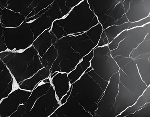 Wall Mural - Black and grey cracked natural marble background