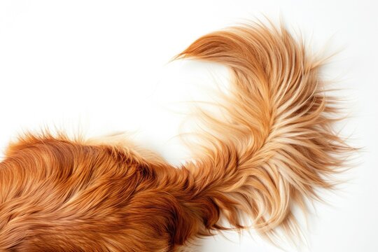 A close-up shot of a dog's tail on a white background, ideal for use in pet-related contexts