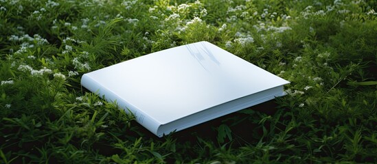 Poster - White-covered book with ample copy space image.
