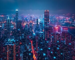 Poster - Glittering Metropolis Seamless Smart City Connectivity 5G Networks and IoT Devices Illuminating the Future