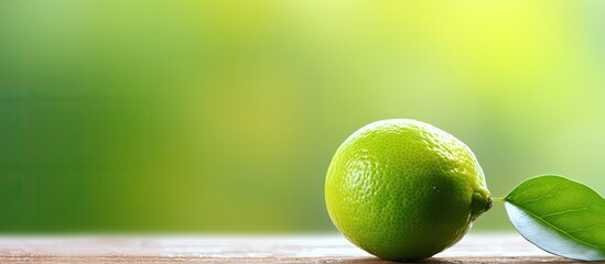 Fototapete - The soft, out-of-focus background with a blurred lime providing a subtle touch, perfect for a relaxing copy space image.