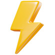 © Fotomay - Yellow 3D Lightning Flash Bolt Icon Isolated on Transparent Background for Energy and Power Concepts