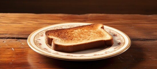 Poster - A plate with toasted bread displayed on a table, with copy space image available.