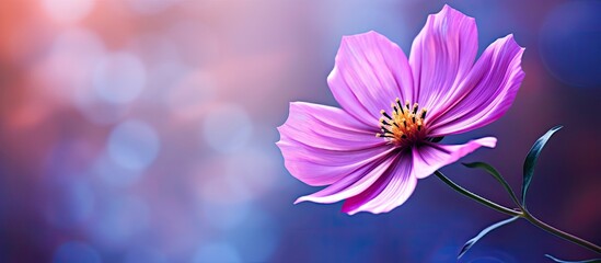 Aufkleber - Vibrant flower with a blurred background offers copy space image.