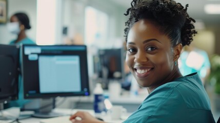 Poster - A person sitting in front of a computer monitor, working or gaming