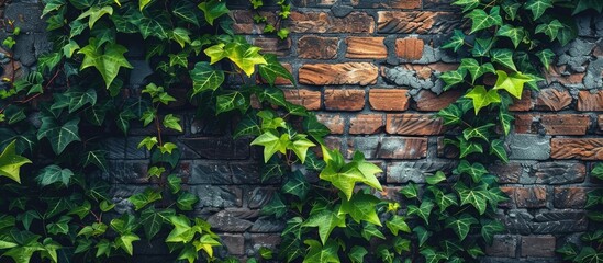 Poster - Utilize a brick wall pattern as a backdrop in a photo with copy space image.