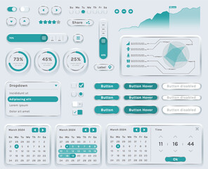 Fototapete - The image shows the interface of a modern app or web application used to track finances or plan events. Basic elements include a set of buttons, menus, and options.