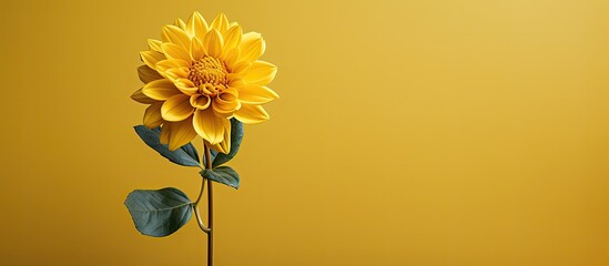 Aufkleber - A beautiful flower in vibrant yellow color with copy space image available.