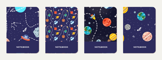 Wall Mural - exercise book cover with constellations and
